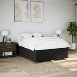 Cadre de lit sans matelas noir 140x190 cm tissu