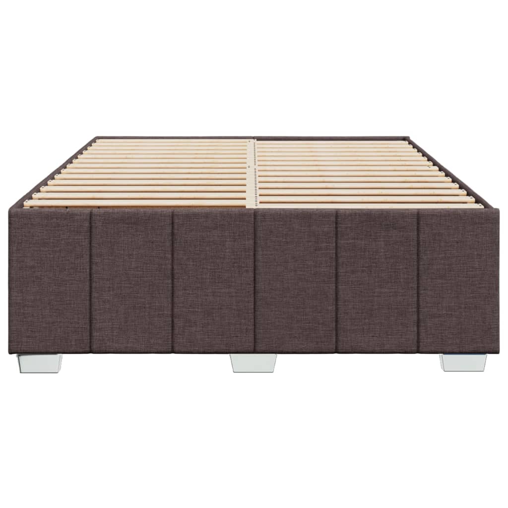 Cadre de lit sans matelas marron foncé 140x190 cm tissu