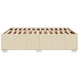 Cadre de lit sans matelas crème 140x190 cm tissu