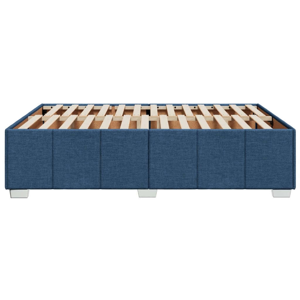 Cadre de lit sans matelas bleu 140x190 cm tissu