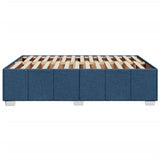 Cadre de lit sans matelas bleu 140x190 cm tissu