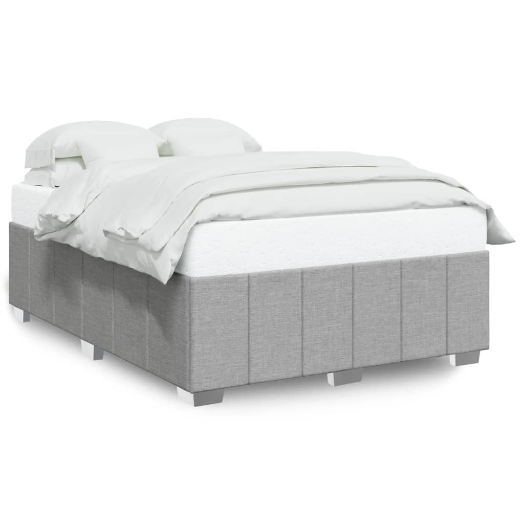 Cadre de lit sans matelas gris clair 140x200 cm tissu