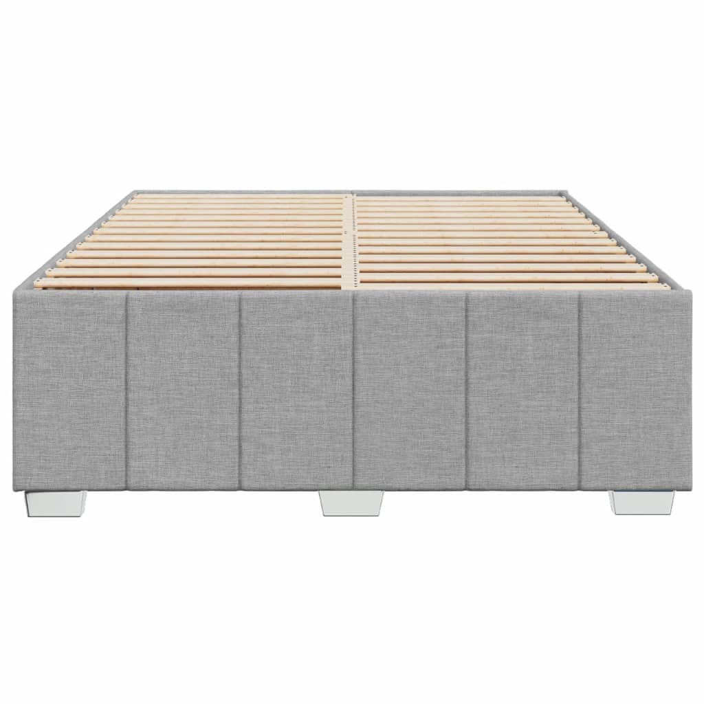 Cadre de lit sans matelas gris clair 140x200 cm tissu