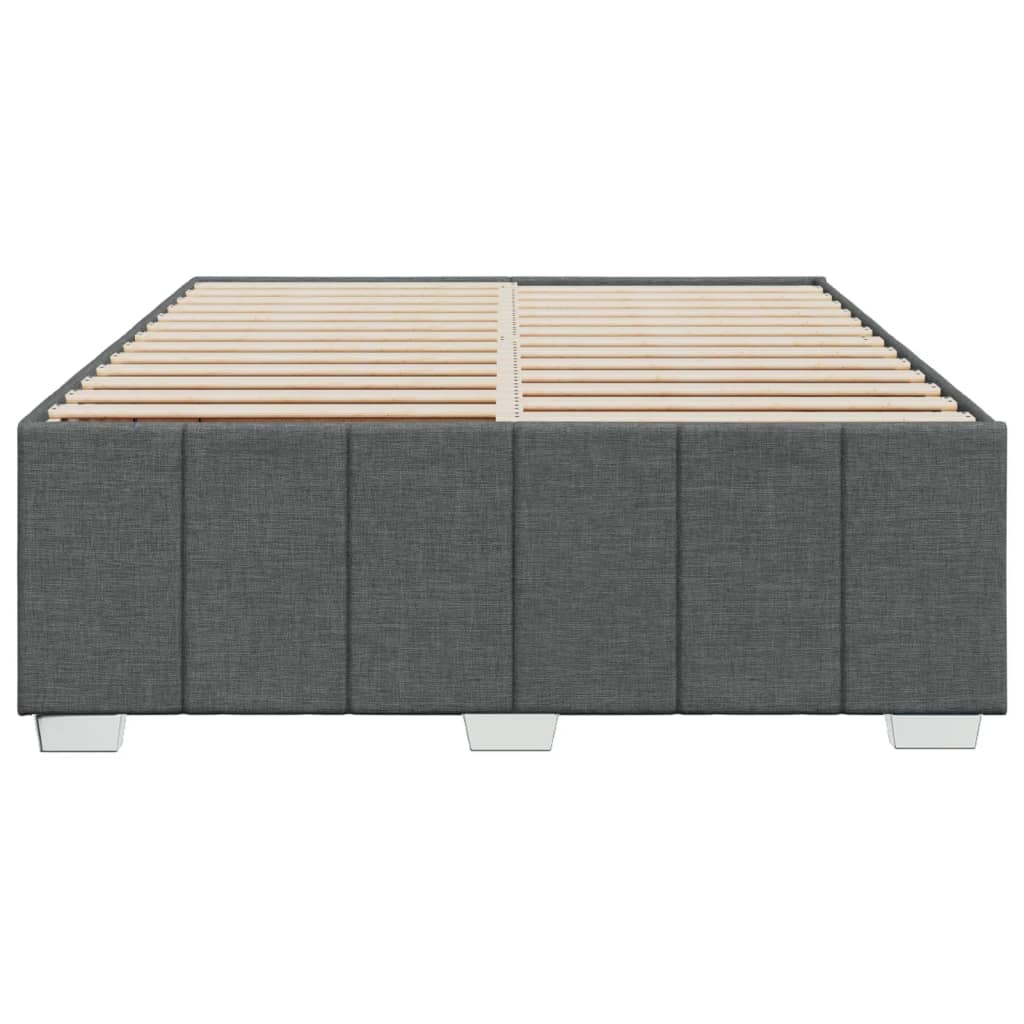 Cadre de lit sans matelas gris foncé 140x200 cm tissu