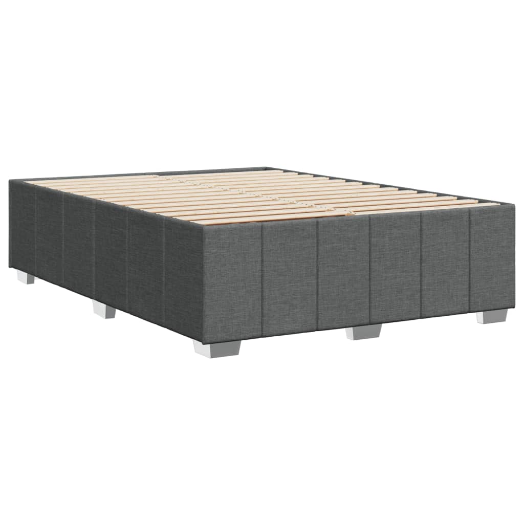 Cadre de lit sans matelas gris foncé 140x200 cm tissu