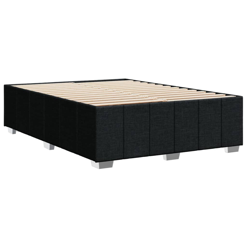 Cadre de lit sans matelas noir 140x200 cm tissu