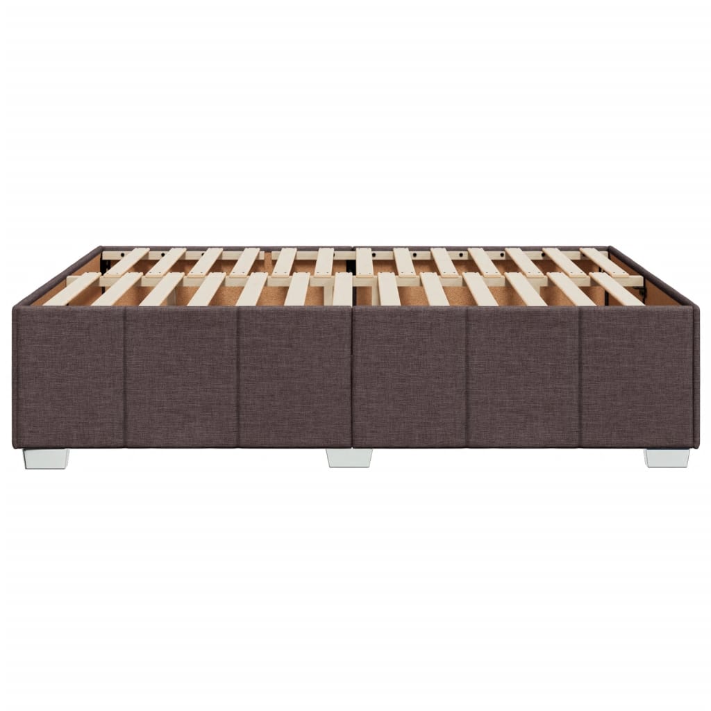 Cadre de lit sans matelas marron foncé 140x200 cm tissu