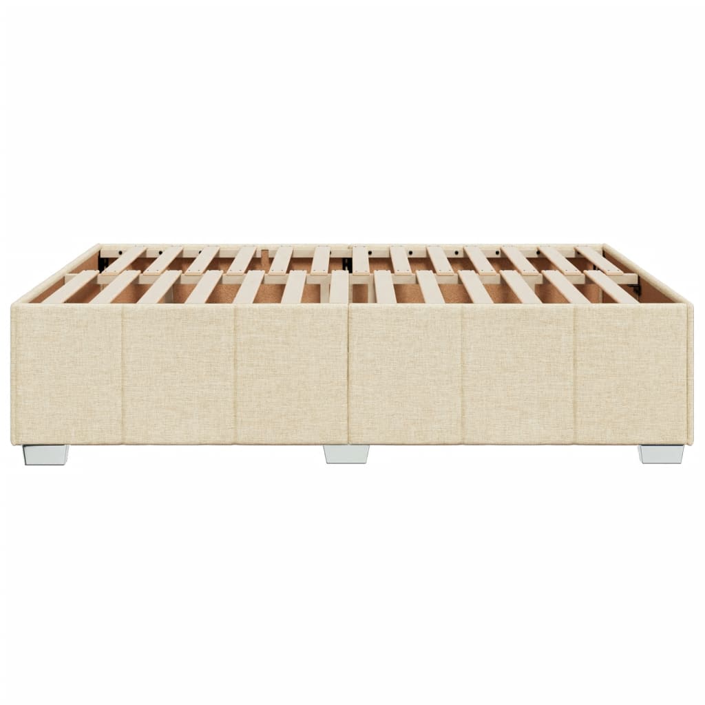 Cadre de lit sans matelas crème 140x200 cm tissu