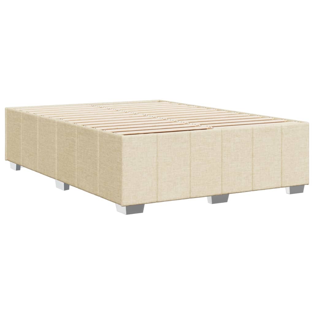 Cadre de lit sans matelas crème 140x200 cm tissu