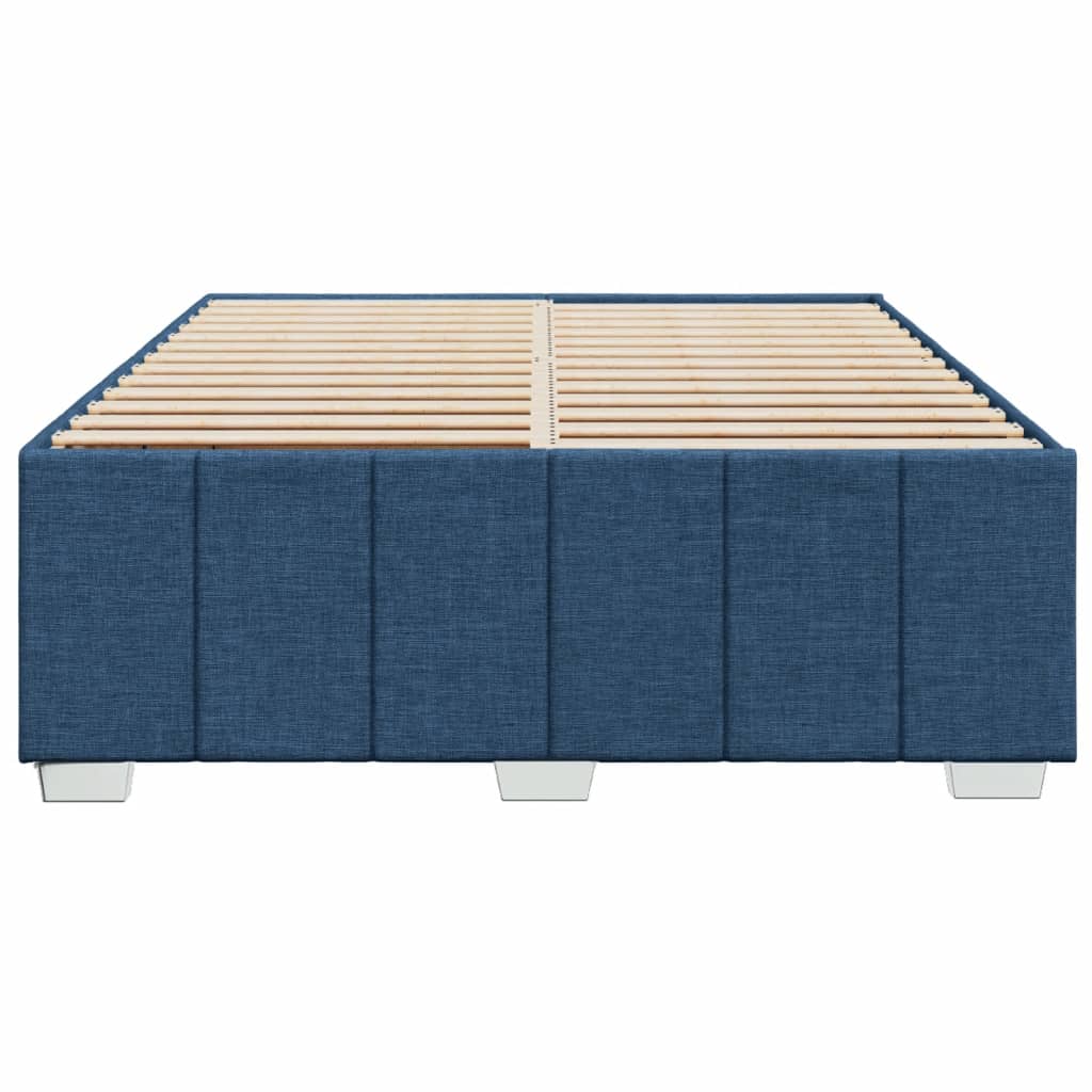 Cadre de lit sans matelas bleu 140x200 cm tissu