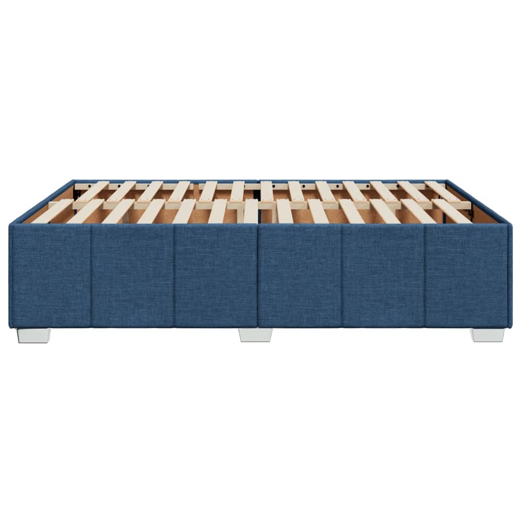 Cadre de lit sans matelas bleu 140x200 cm tissu