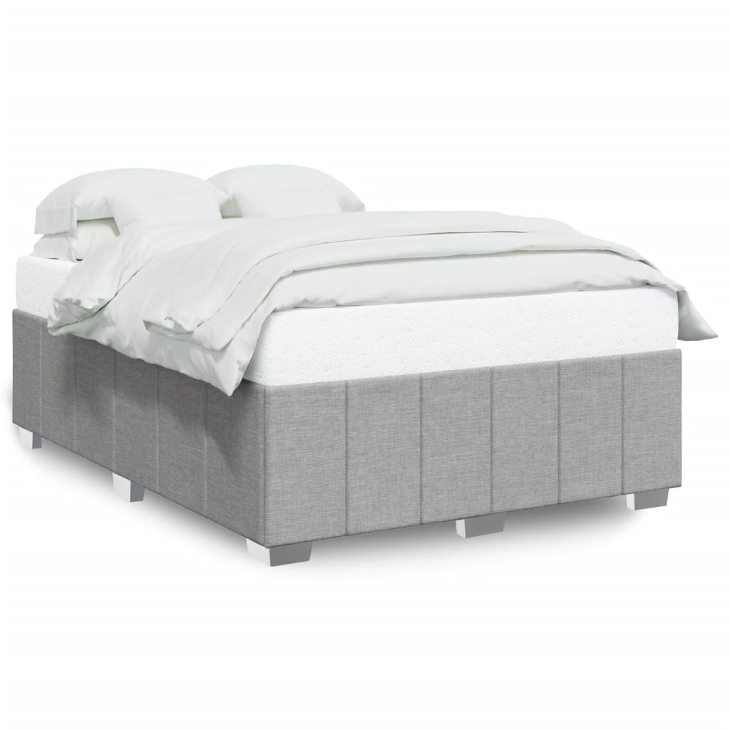 Cadre de lit sans matelas gris clair 160x200 cm tissu