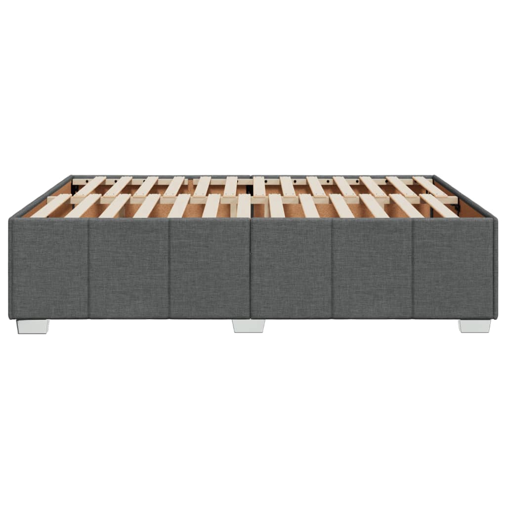 Cadre de lit sans matelas gris foncé 160x200 cm tissu