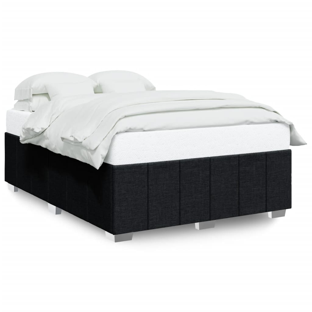 Cadre de lit sans matelas noir 160x200 cm tissu