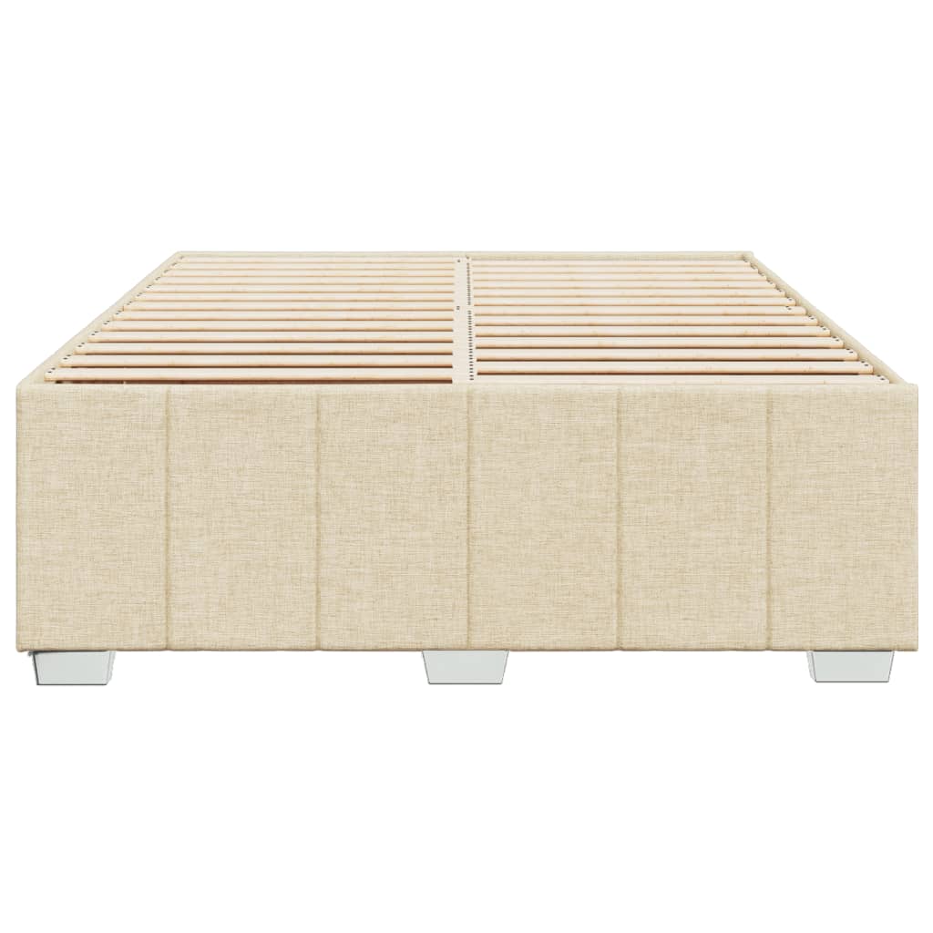 Cadre de lit sans matelas crème 160x200 cm tissu