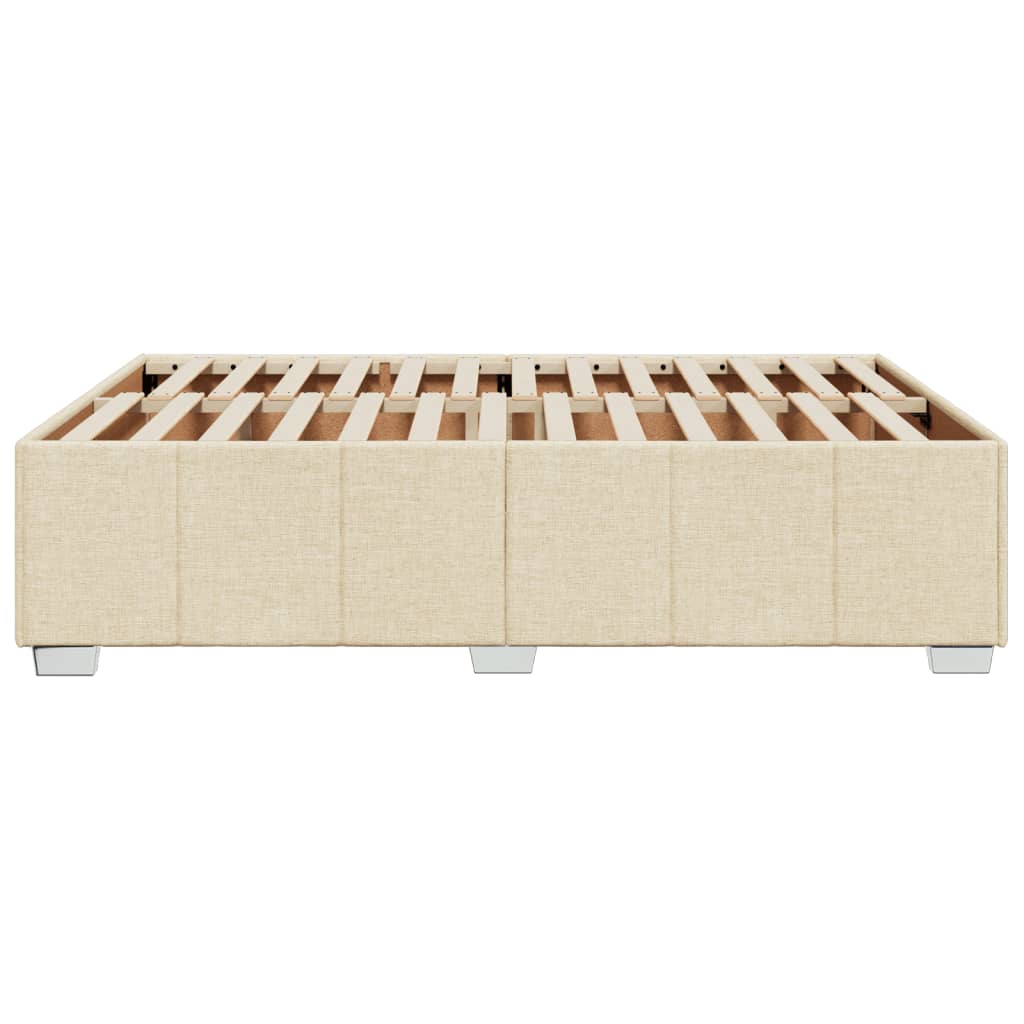 Cadre de lit sans matelas crème 160x200 cm tissu