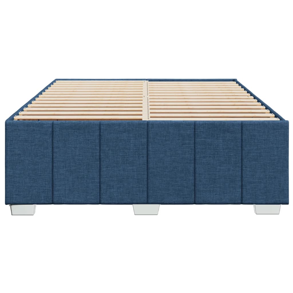 Bed frame without mattress blue 160x200 cm fabric