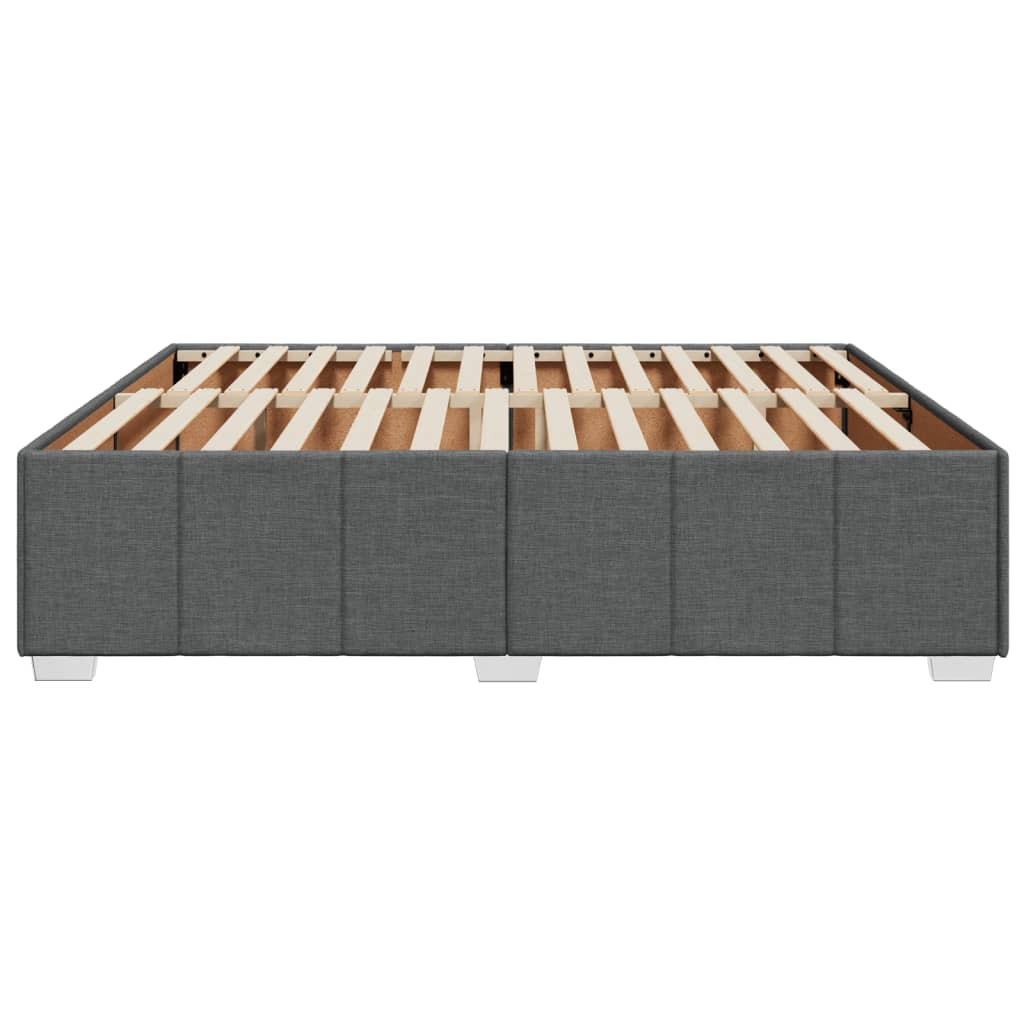 Cadre de lit sans matelas gris foncé 180x200 cm tissu