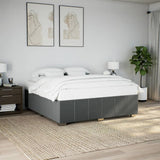 Cadre de lit sans matelas gris foncé 180x200 cm tissu