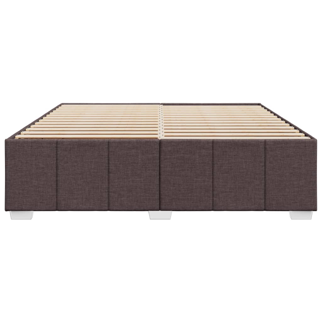 Cadre de lit sans matelas marron foncé 180x200 cm tissu