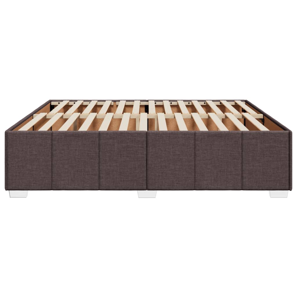 Cadre de lit sans matelas marron foncé 180x200 cm tissu