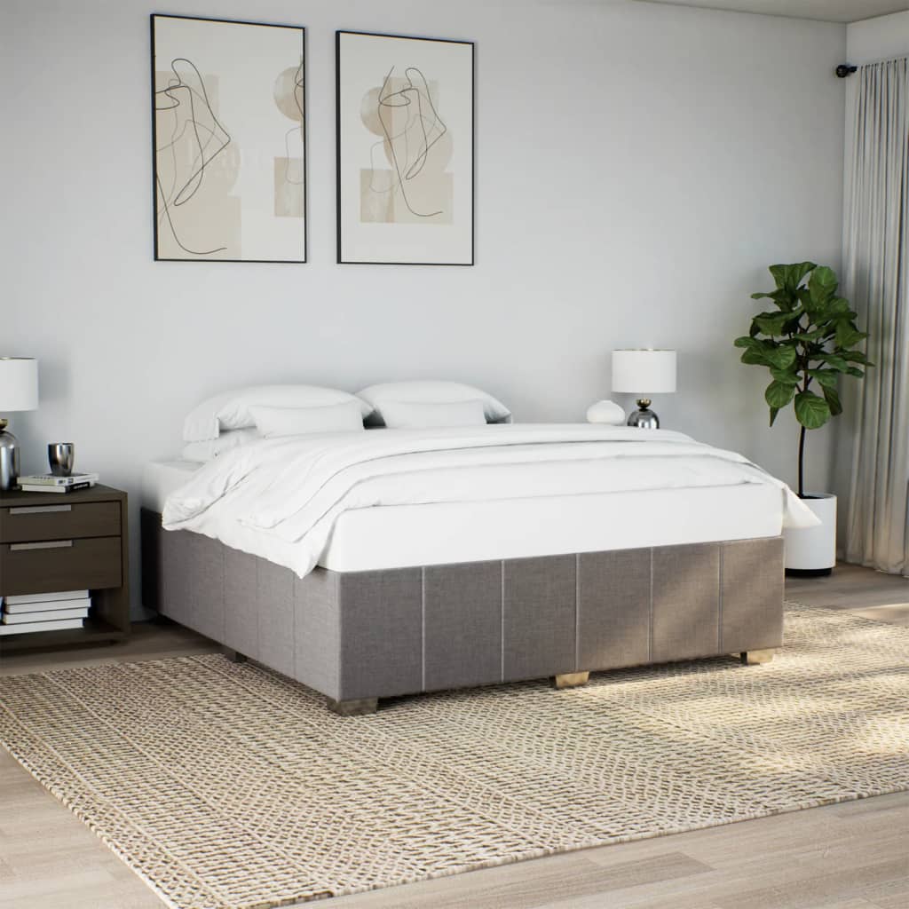 Cadre de lit sans matelas taupe 180x200 cm tissu