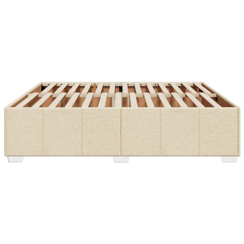 Cadre de lit sans matelas crème 180x200 cm tissu