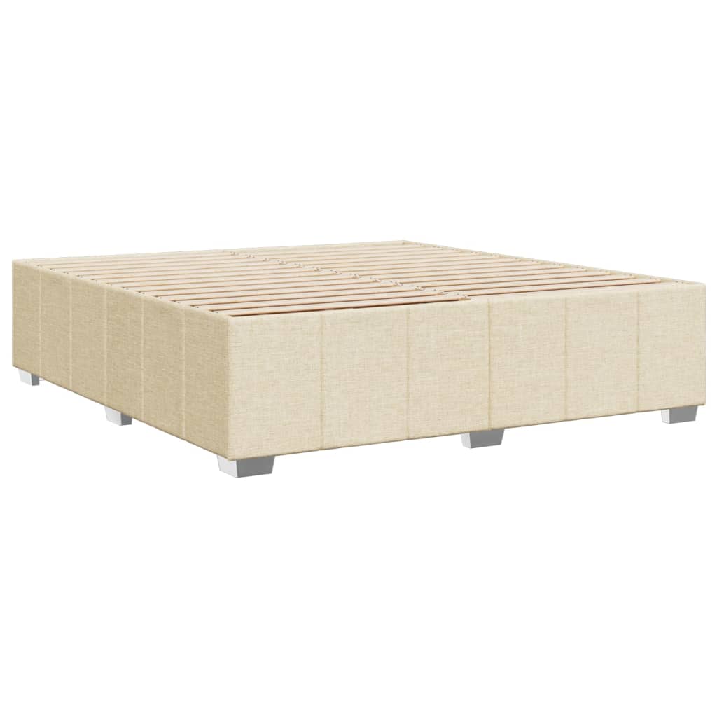 Cadre de lit sans matelas crème 180x200 cm tissu