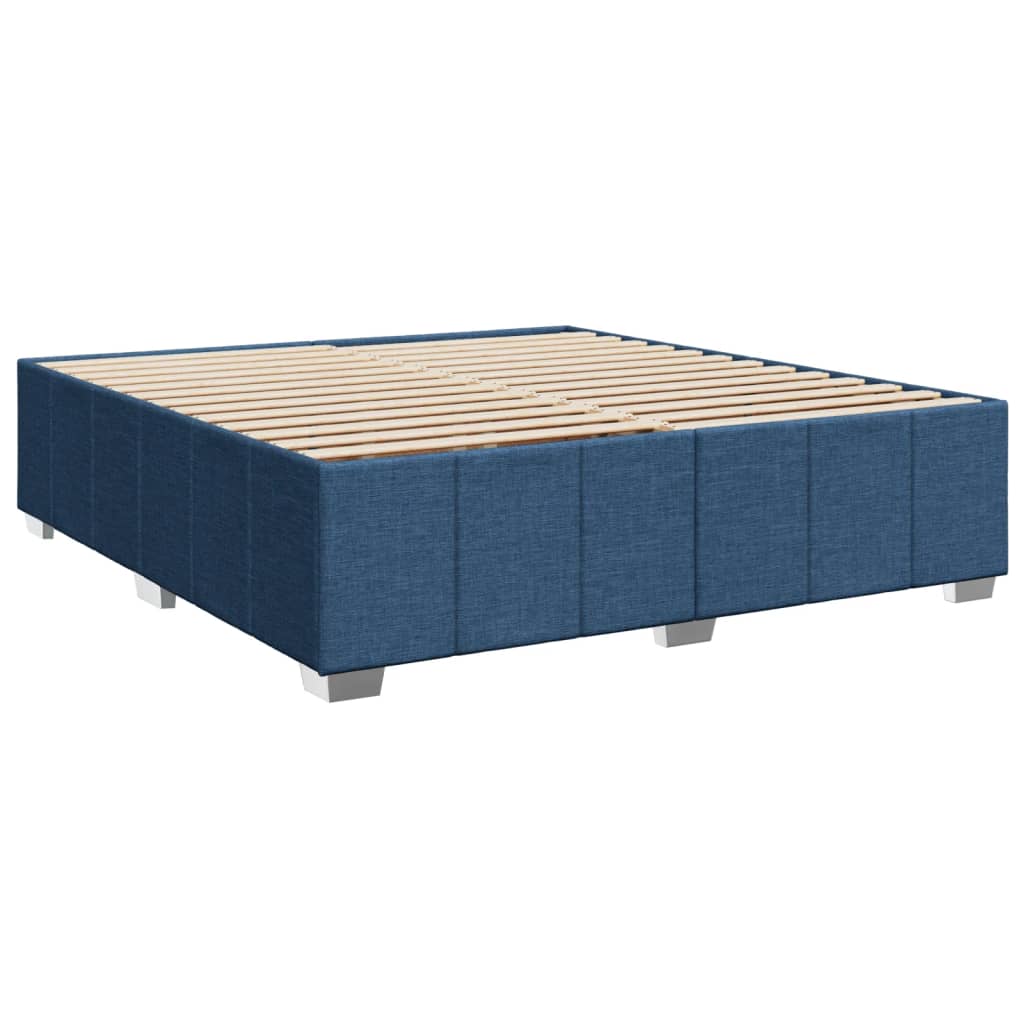 Bed frame without mattress blue 180x200 cm fabric