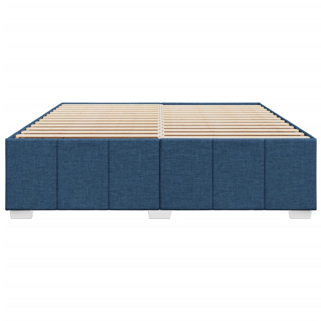 Bed frame without mattress blue 180x200 cm fabric