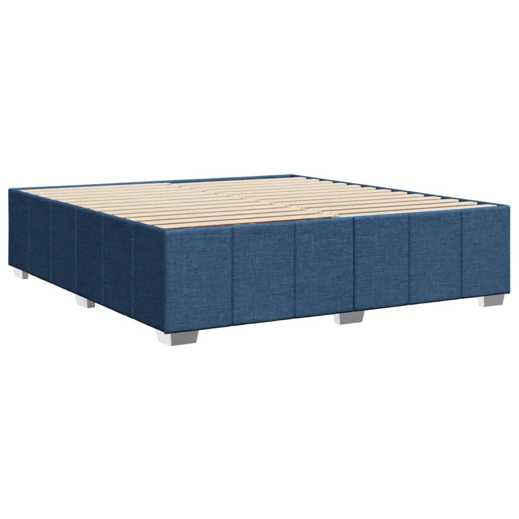 Bed frame without mattress blue 180x200 cm fabric