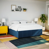 Bed frame without mattress blue 180x200 cm fabric