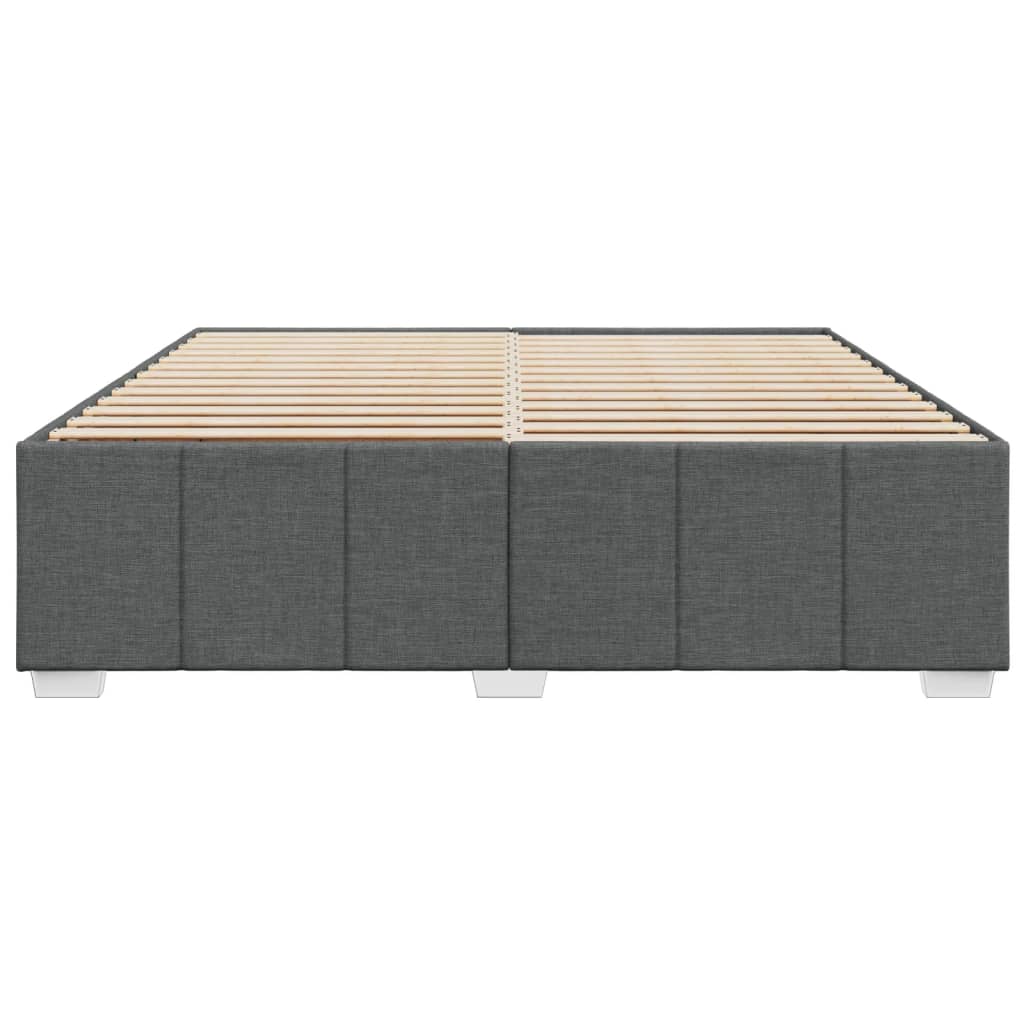 Cadre de lit sans matelas gris foncé 200x200 cm tissu