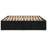 Cadre de lit sans matelas noir 200x200 cm tissu