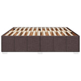 Cadre de lit sans matelas marron foncé 200x200 cm tissu