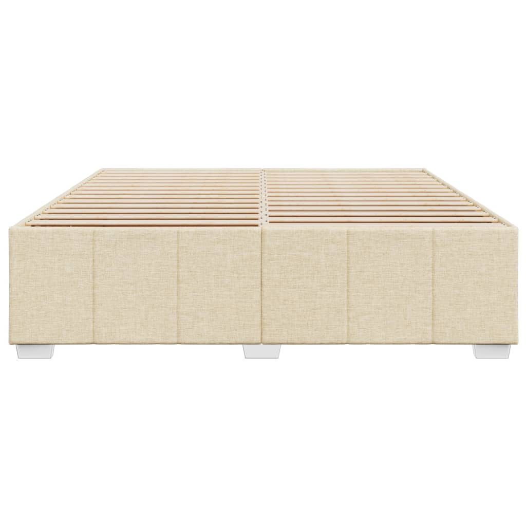 Cadre de lit sans matelas crème 200x200 cm tissu