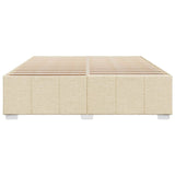 Cadre de lit sans matelas crème 200x200 cm tissu