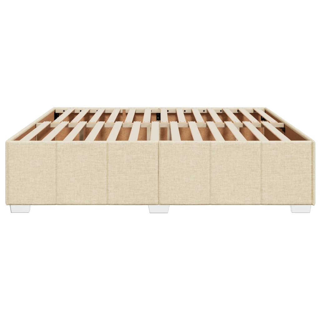 Cadre de lit sans matelas crème 200x200 cm tissu