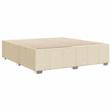 Cadre de lit sans matelas crème 200x200 cm tissu