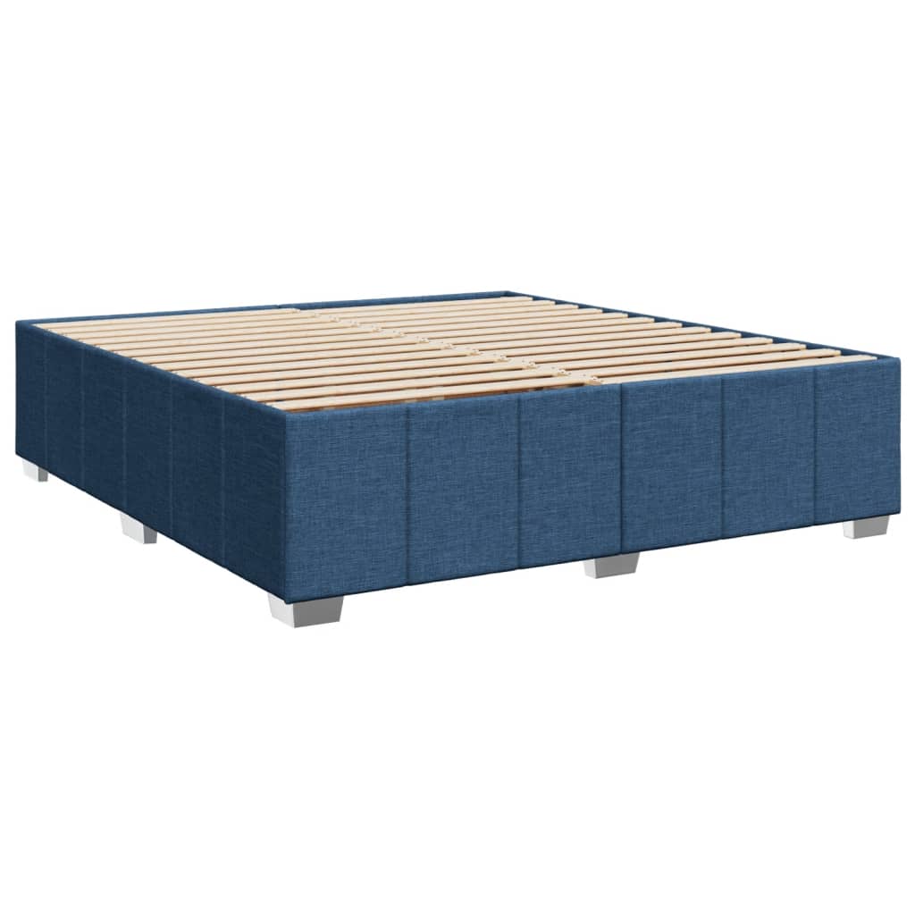 Cadre de lit sans matelas bleu 200x200 cm tissu