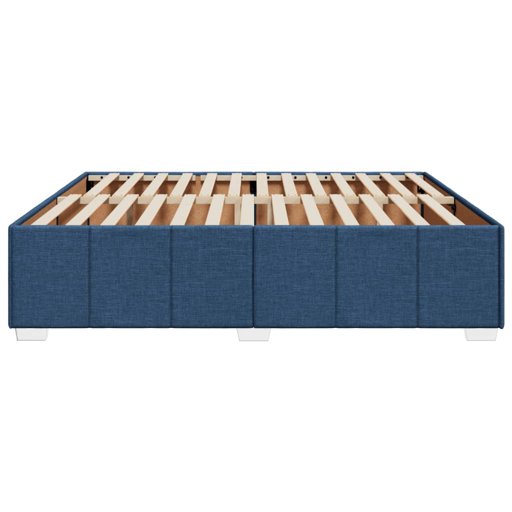 Cadre de lit sans matelas bleu 200x200 cm tissu