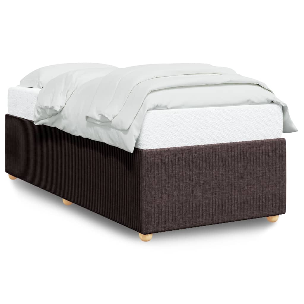 Cadre de lit sans matelas marron foncé 80x200 cm tissu