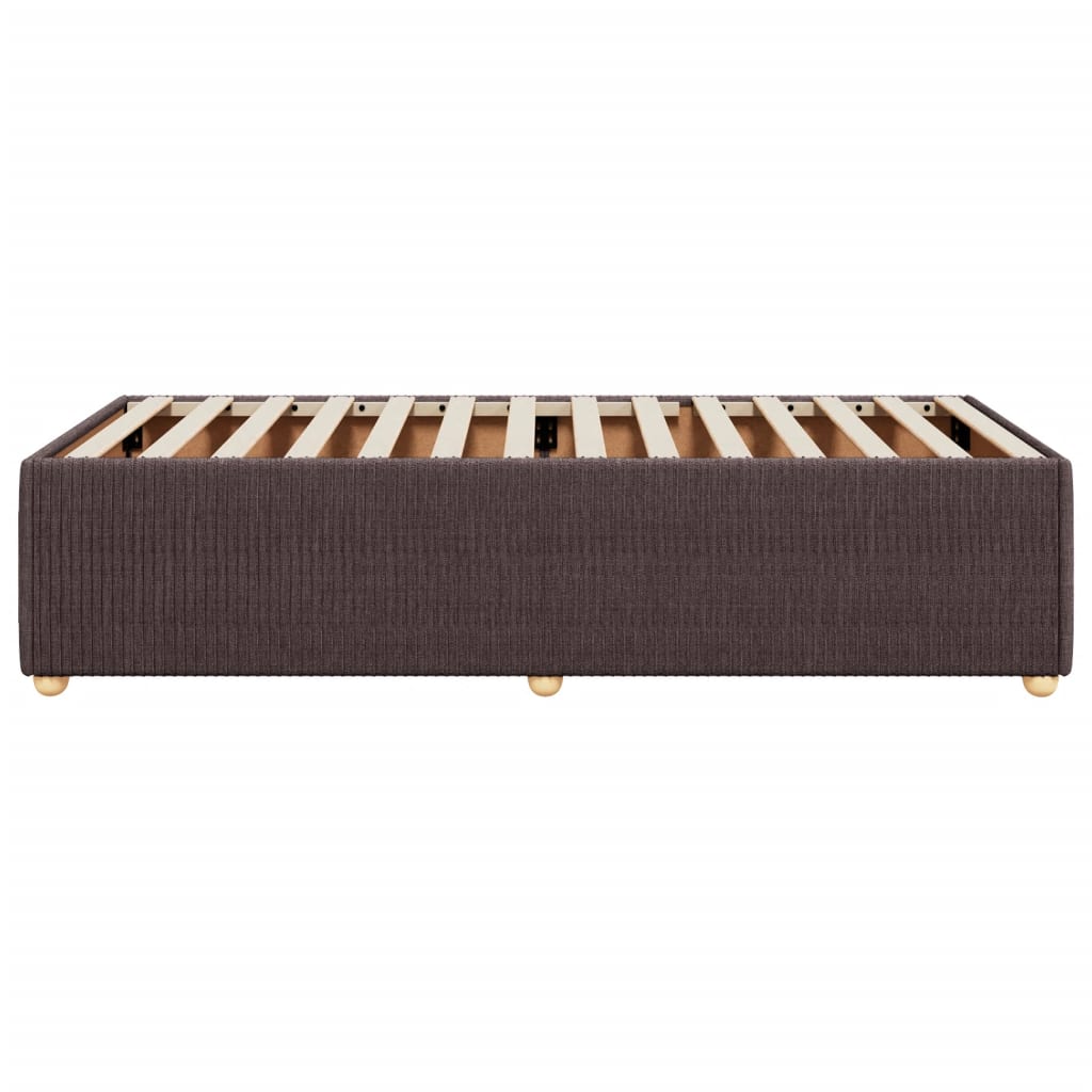 Cadre de lit sans matelas marron foncé 80x200 cm tissu