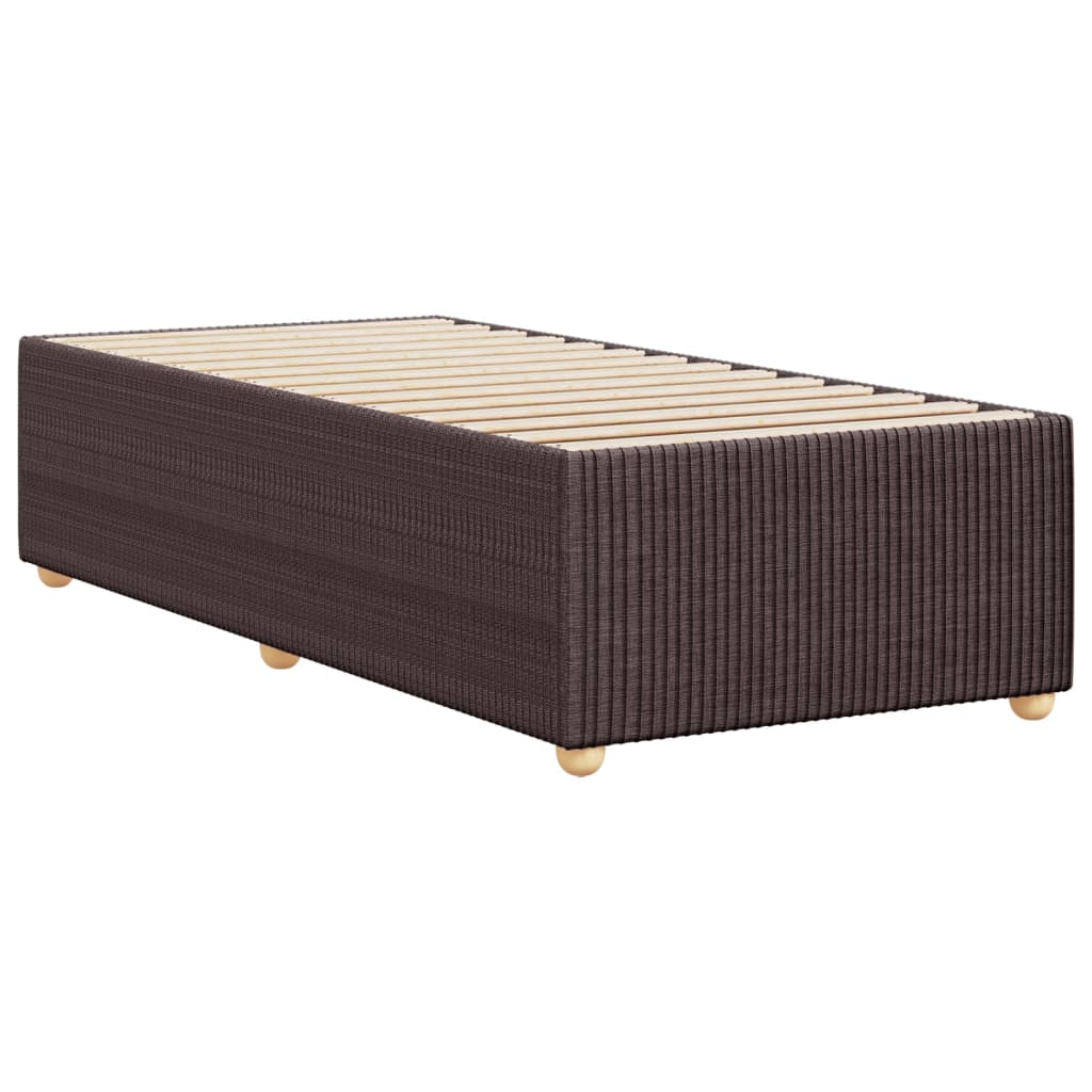 Cadre de lit sans matelas marron foncé 80x200 cm tissu