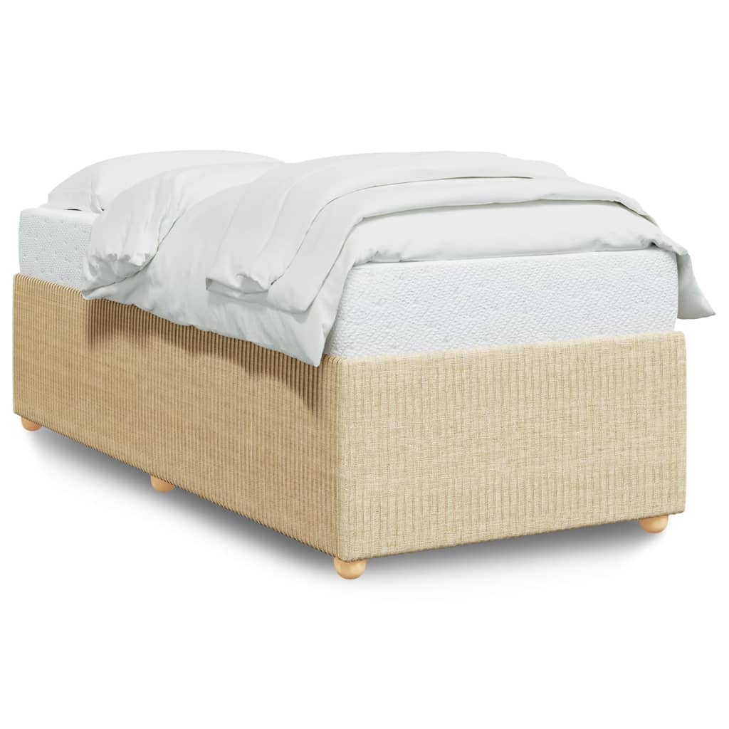 Cadre de lit sans matelas crème 80x200 cm tissu