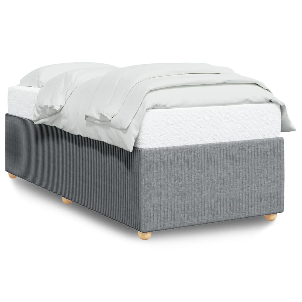 Cadre de lit sans matelas gris clair 90x190 cm tissu