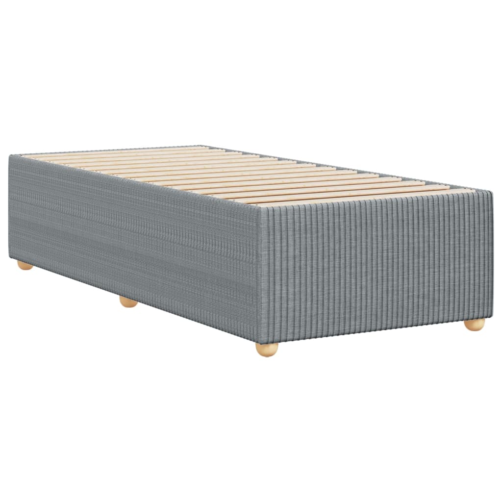 Cadre de lit sans matelas gris clair 90x190 cm tissu