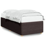 Cadre de lit sans matelas marron foncé 90x190 cm tissu