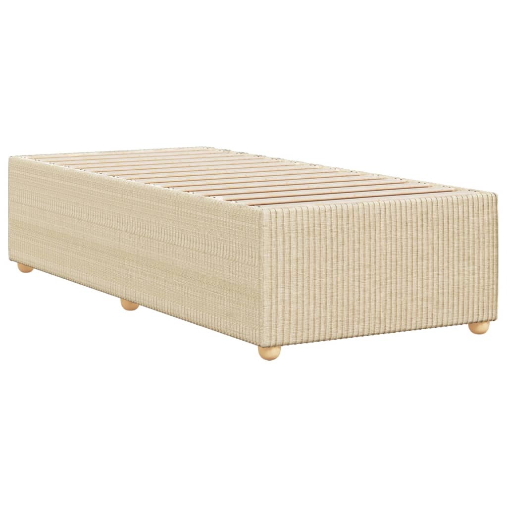 Cadre de lit sans matelas crème 90x190 cm tissu