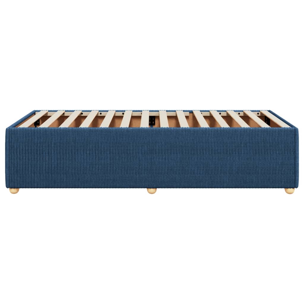 Cadre de lit sans matelas bleu 90x190 cm tissu